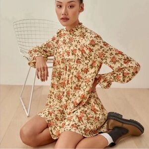 Floral Print Cream Dress